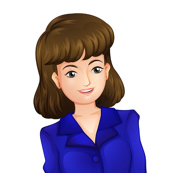 Illustration of a female office worker on a white background